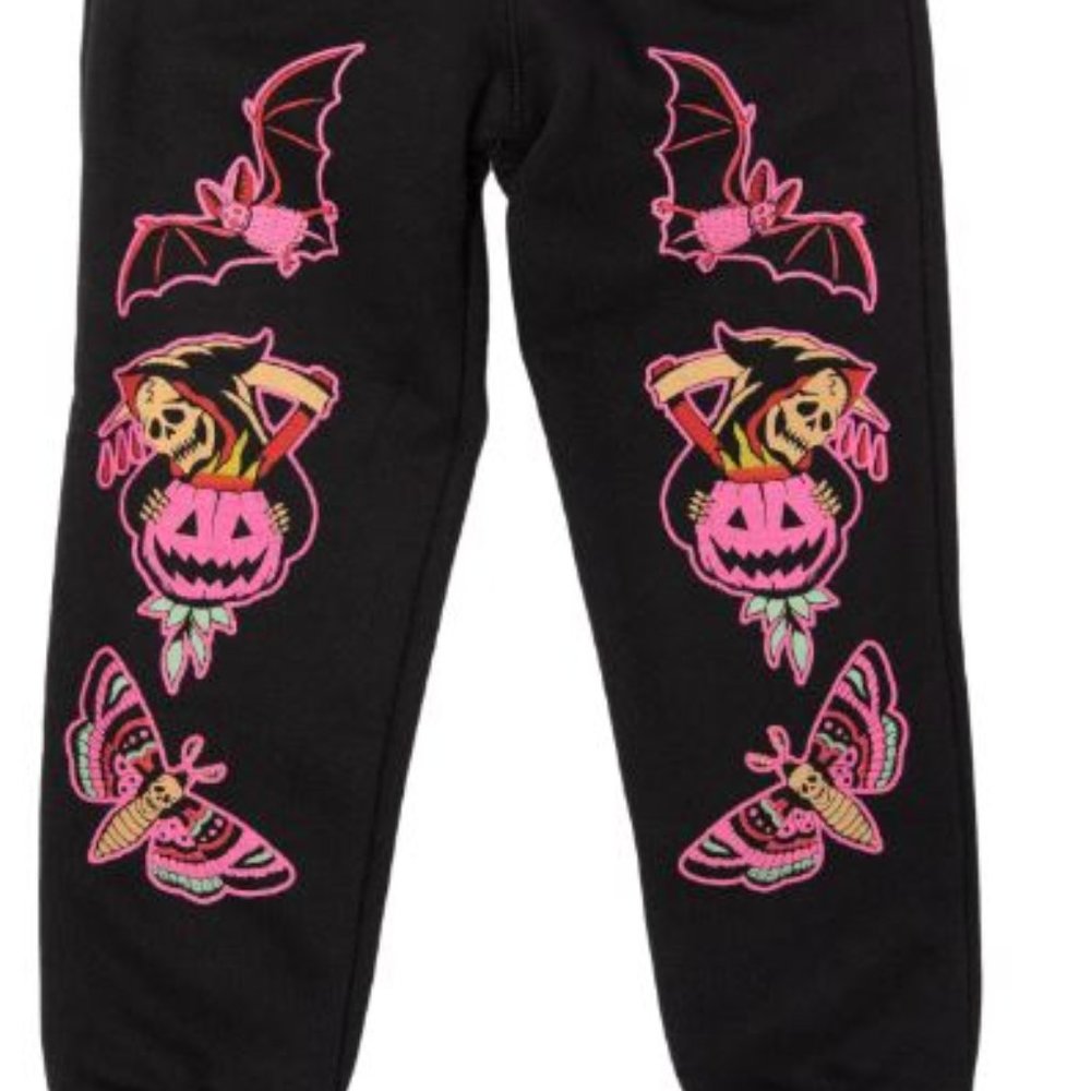Grim Reaper Joggers Halloween Gothic Black Craft Cult Sweatpants Toddler pumpkin